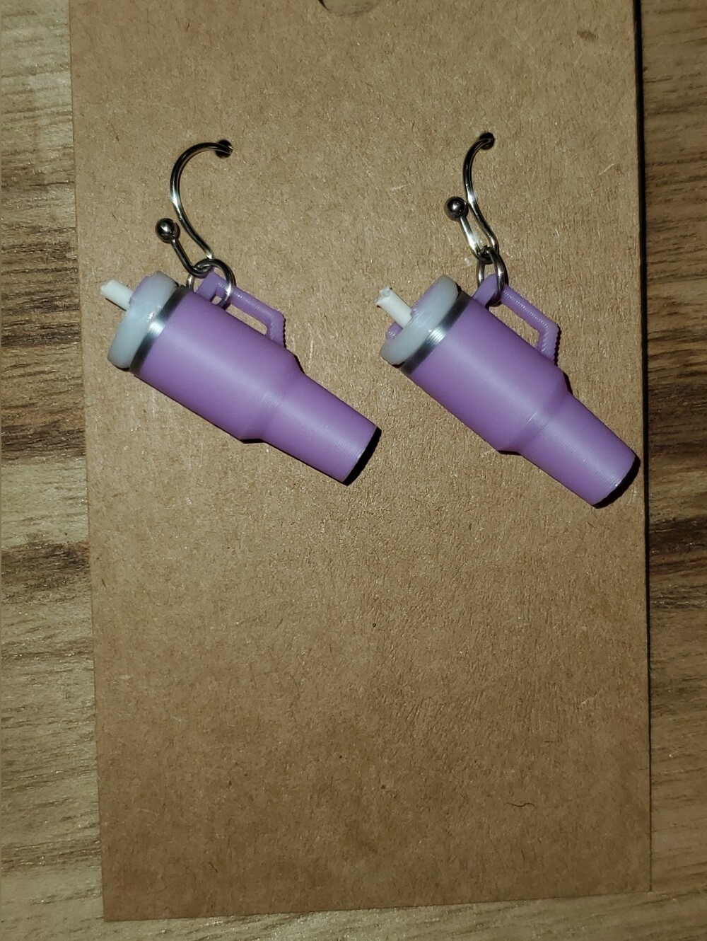 B2G1F Mini Purple Tumbler Dangle Earrings, NEW